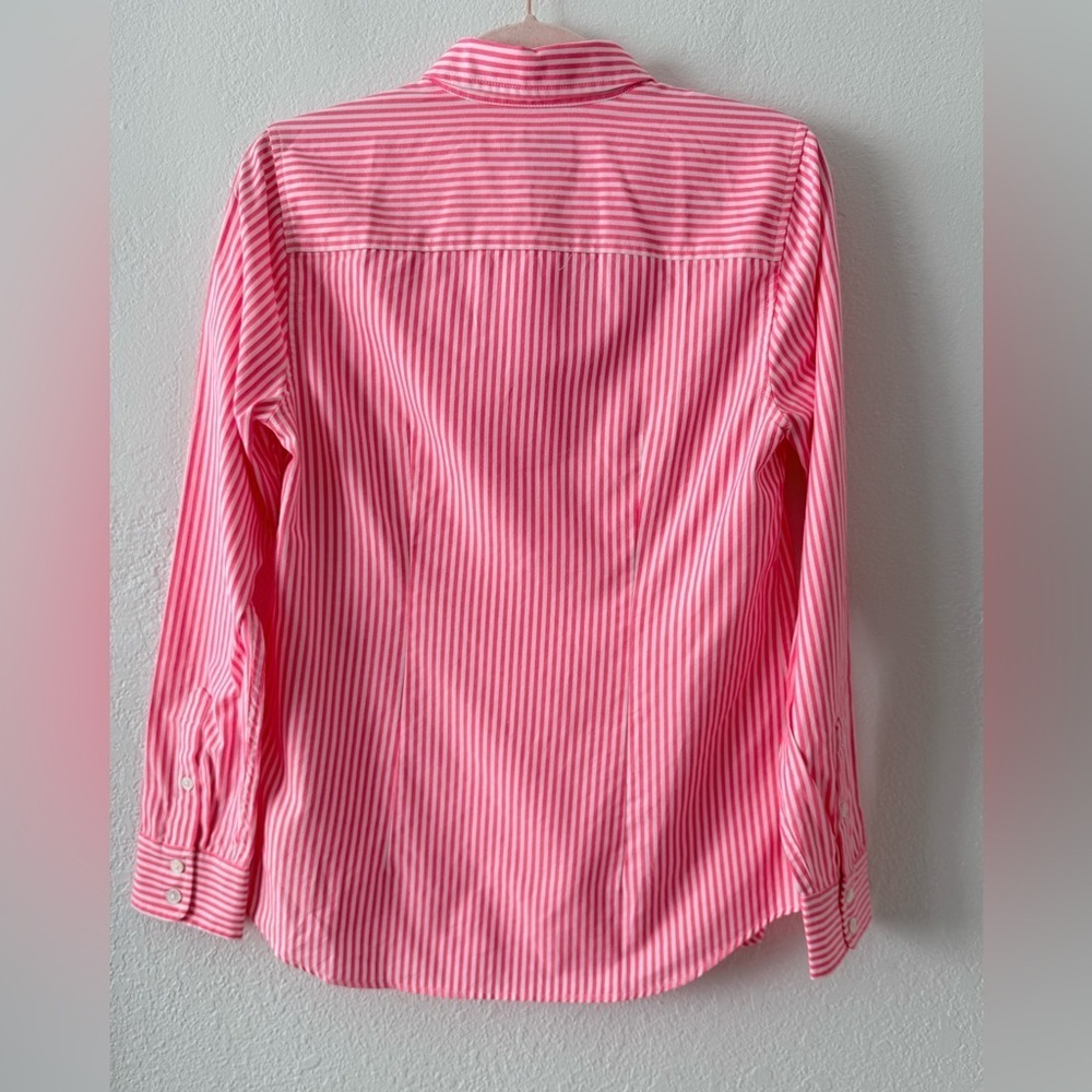 Vineyard Vines Preppy Pink and White Striped Button Down Shirt Size 4 - Picture 5 of 14